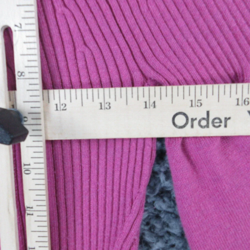 Chico's Sweater Womens 0 US XS/4 Purple Ribbed Puff Long Sleeve Pullover